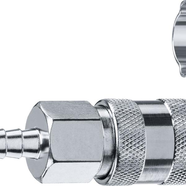 Переходник штуцер ″елочка″ 10 мм - "мама" муфта, с хомутом ЗУБР Профессионал 64917-10