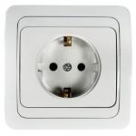 Розетка 1м   с/з с/у 16А Белая, КЕРАМИКА  Home CLASSICO 2028
