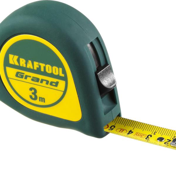 Рулетка  3м / 16мм рулетка с ударостойким корпусом (ABS) и противос.покр. KRAFTOOL GRAND 34022-03-16